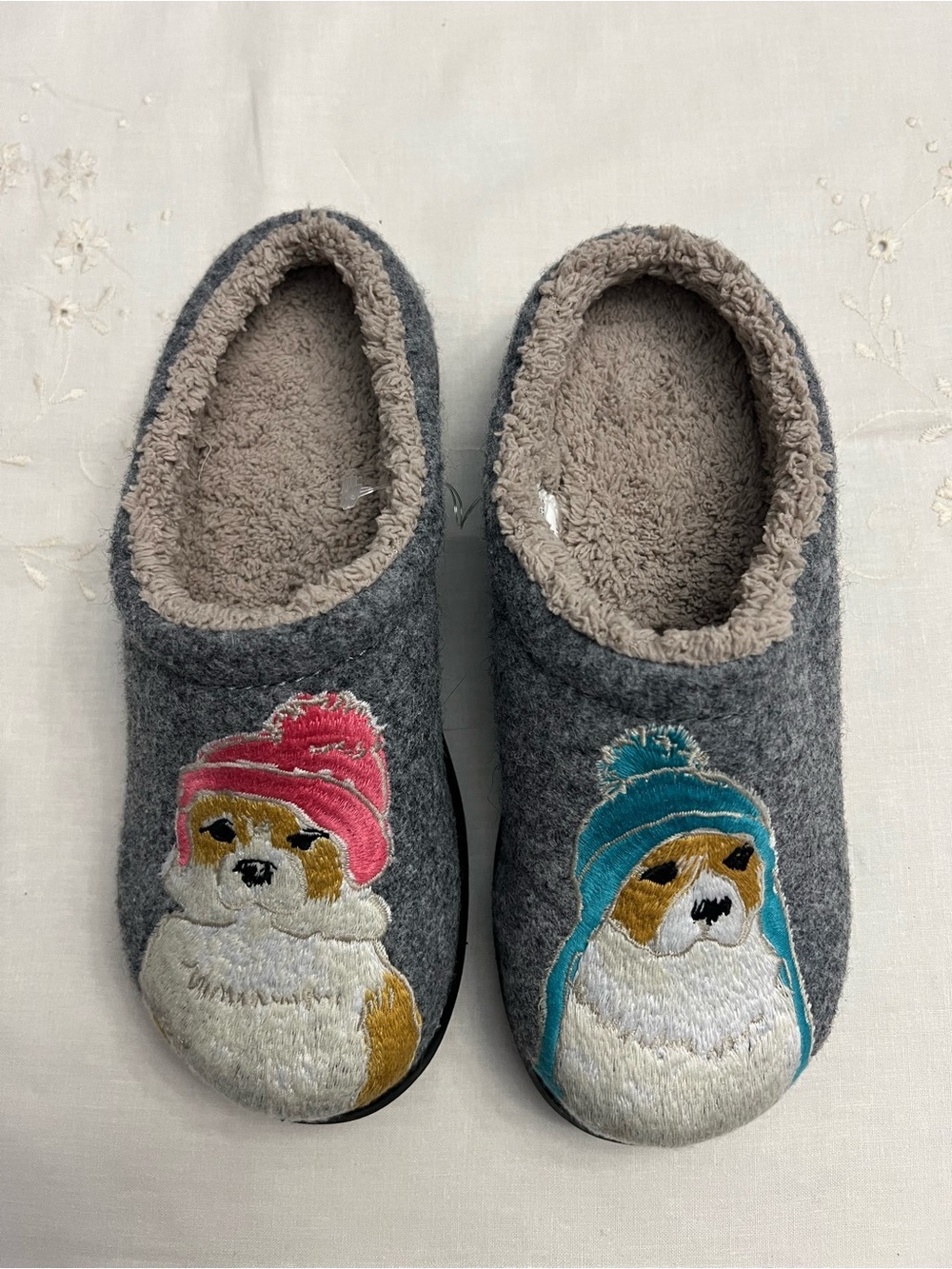L.L. Bean Daybreak Scuff Dog Motif Slippers Women’s size 7 NWOT